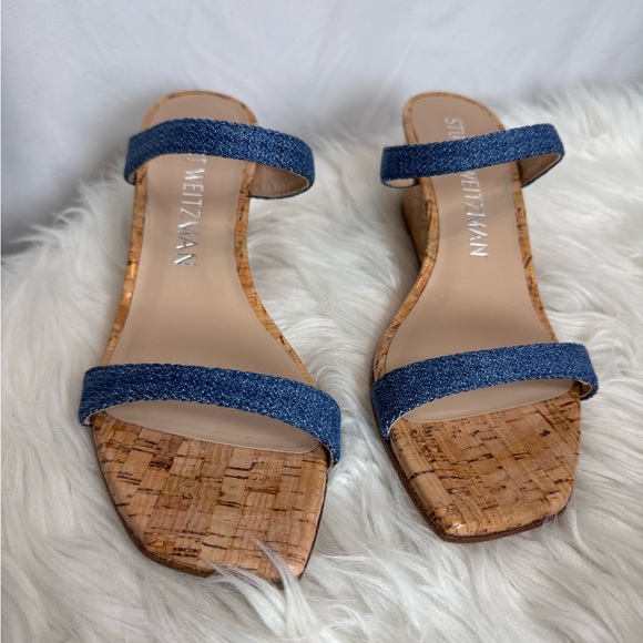 Stuart Weitzman Aleena 50 Wedge Sandals Size 8.5 - Picture 2 of 6